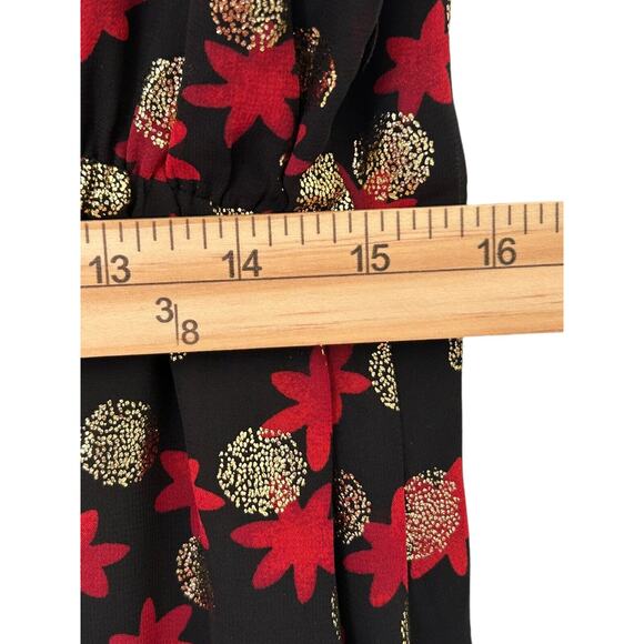 Lane Bryant Dress Womens Size 20 Multicolor Surplice Fitted Metallic Dot Midi - Picture 13 of 16